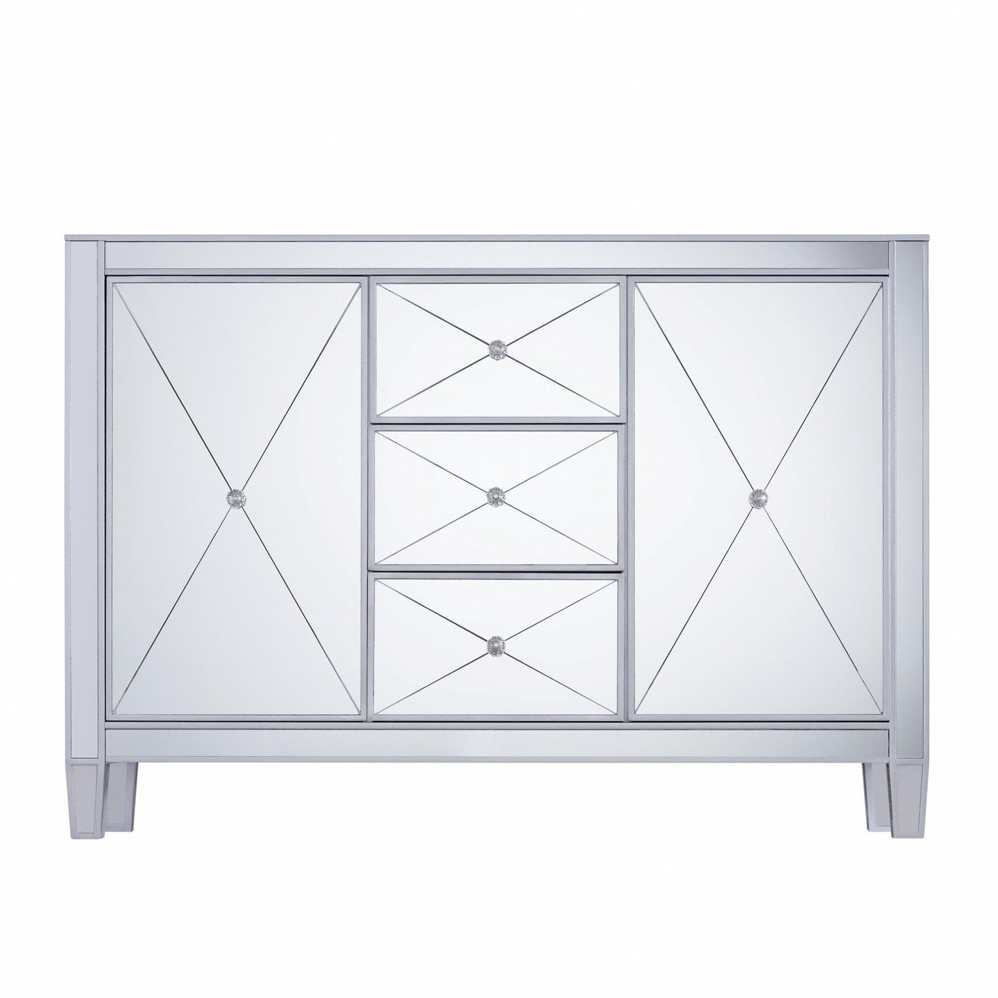 Glamorous Mirrored Bling Multi Storage Accent Cabinet - AFS