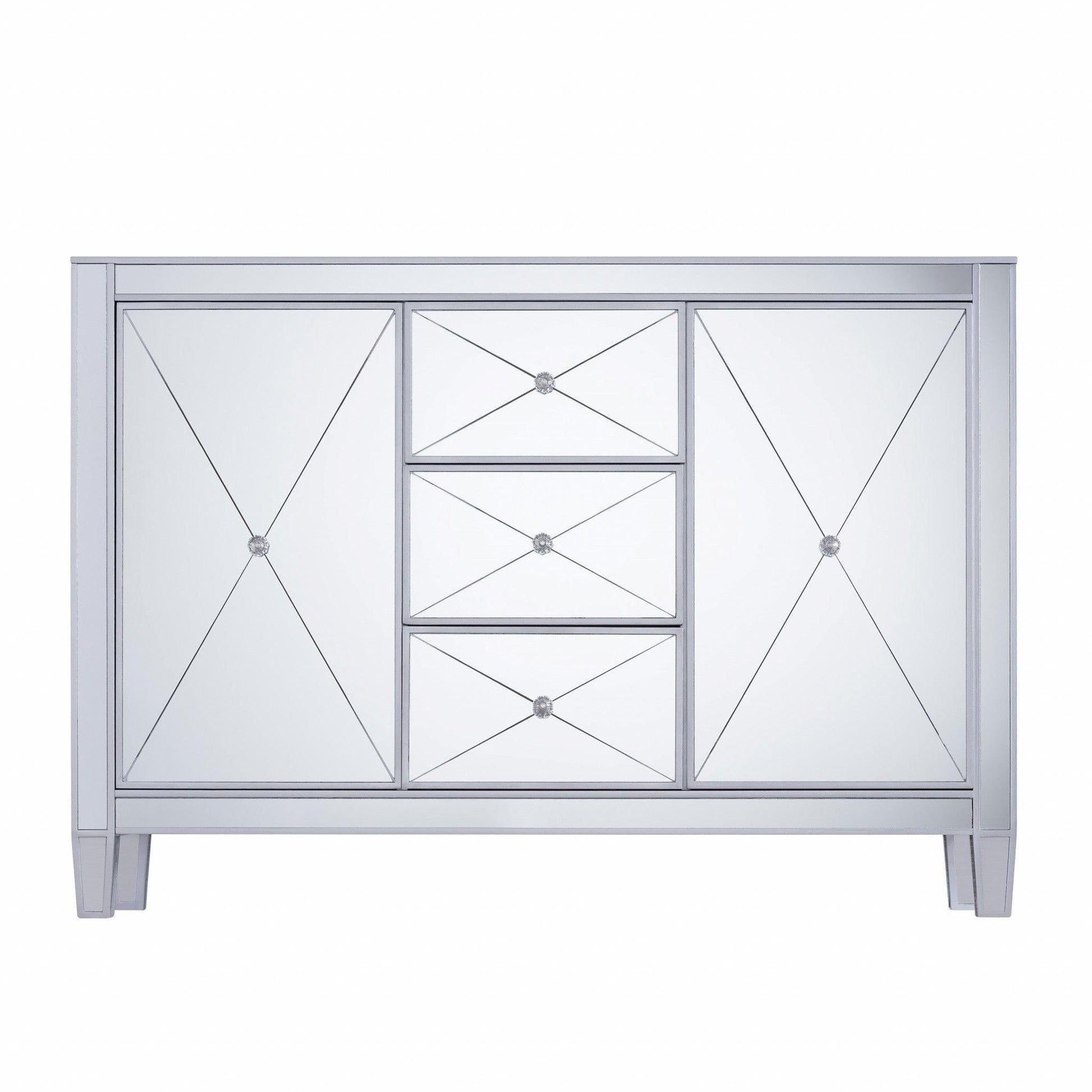 Glamorous Mirrored Bling Multi Storage Accent Cabinet - AFS