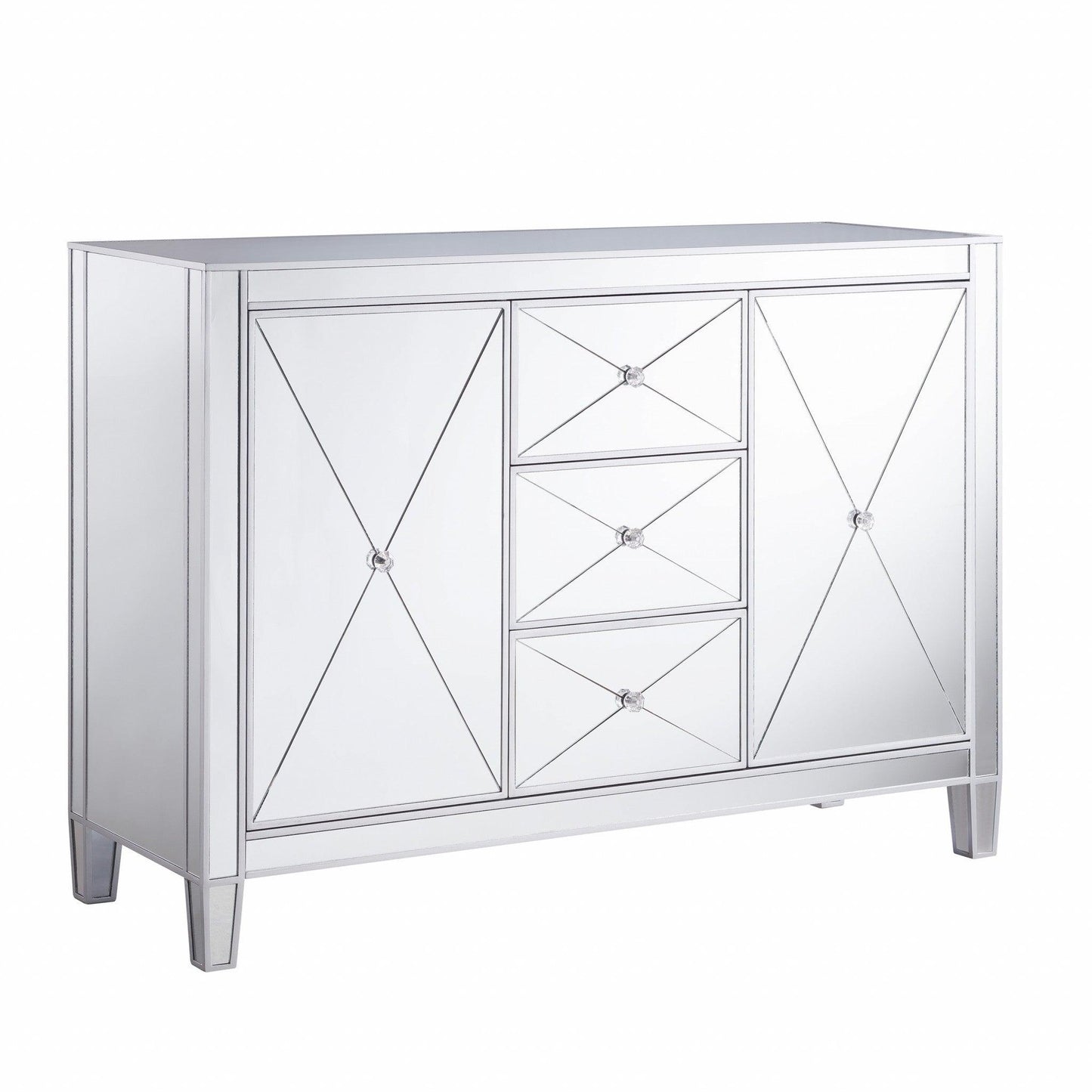 Glamorous Mirrored Bling Multi Storage Accent Cabinet - AFS