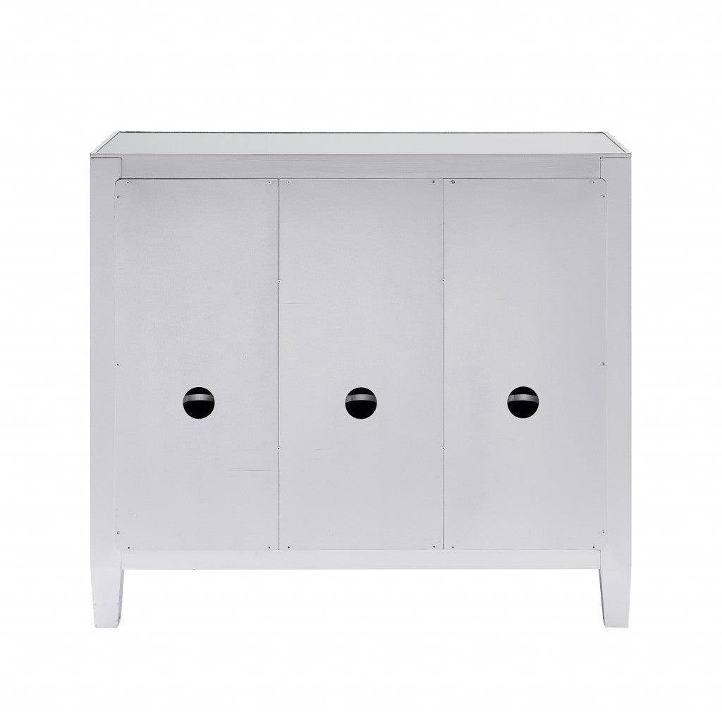 Glamorous Mirrored Bling Three Door Accent Cabinet - AFS