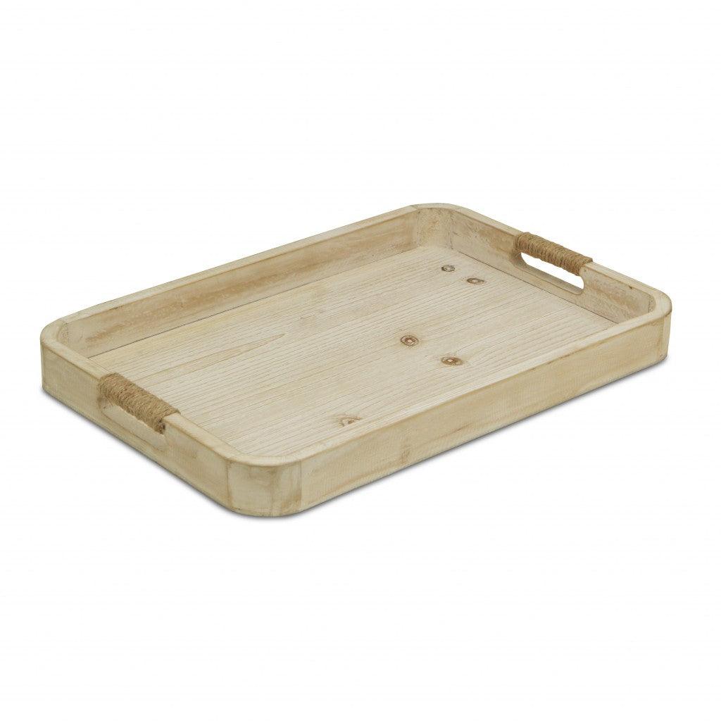 Natural White Curved Wood Tray - AFS