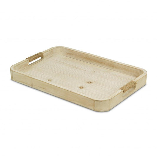 Natural White Curved Wood Tray - AFS