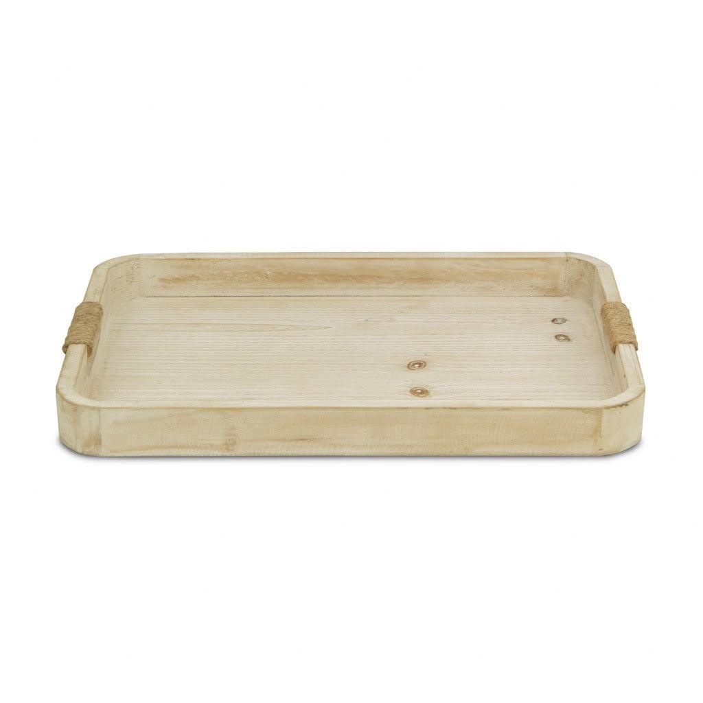 Natural White Curved Wood Tray - AFS