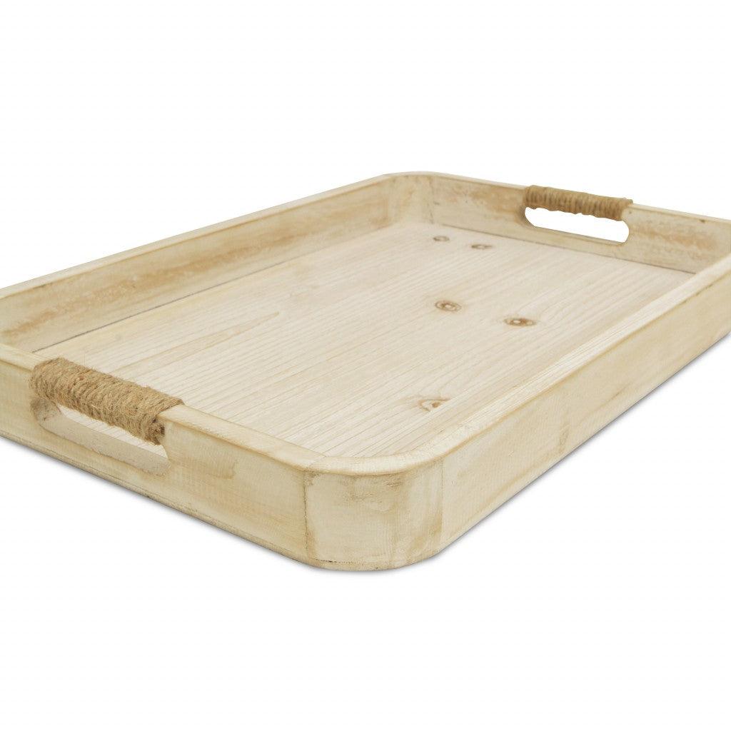 Natural White Curved Wood Tray - AFS