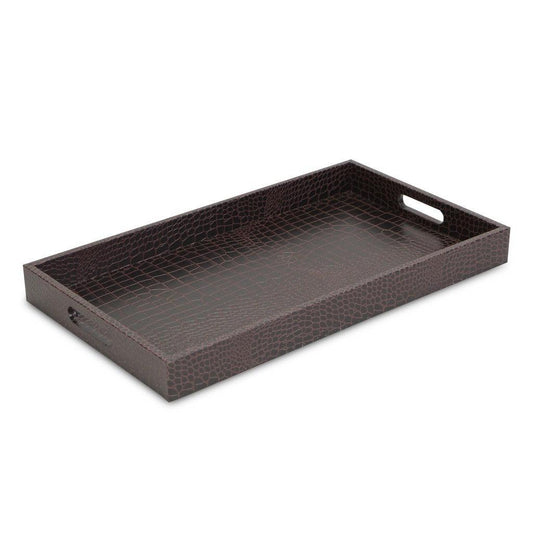 Brown Faux Croc Serving Tray - AFS