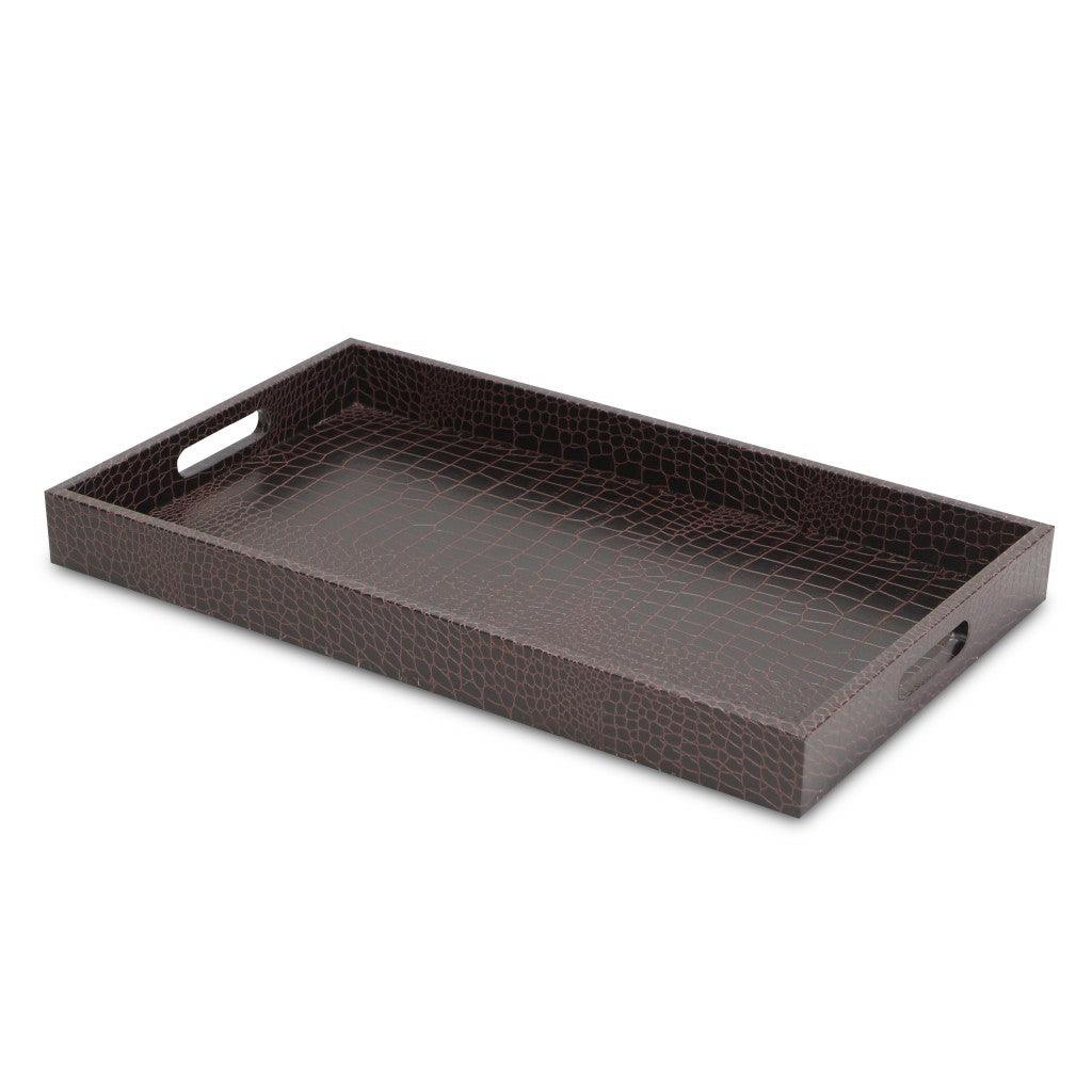 Brown Faux Croc Serving Tray - AFS