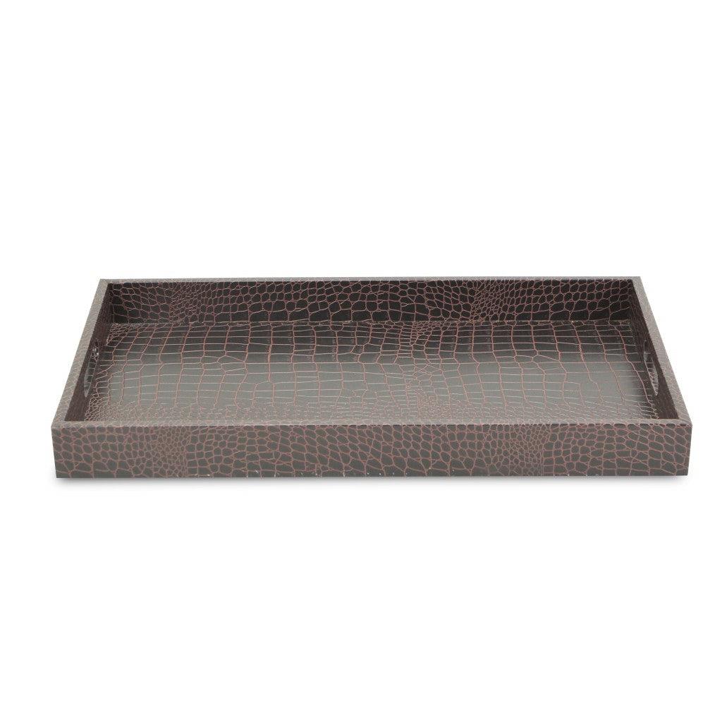 Brown Faux Croc Serving Tray - AFS