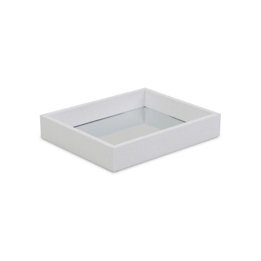 White Shagreen Mirrored Tray - AFS