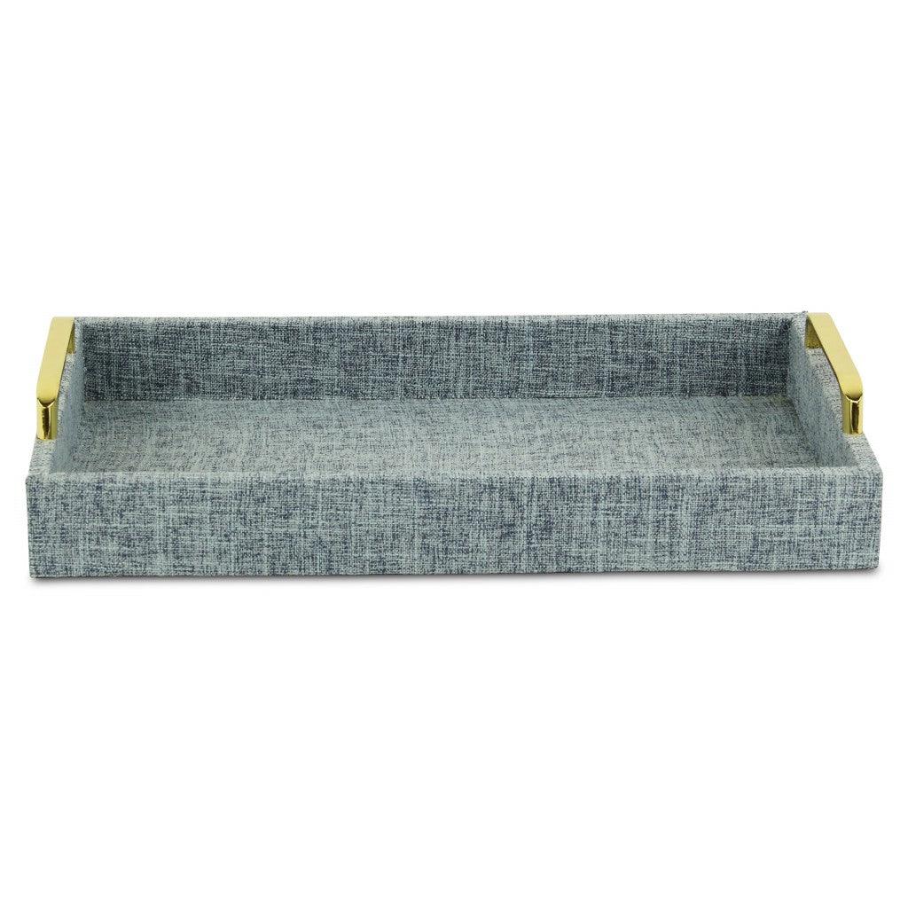 Light Blue Linen and Wooden Tray - AFS