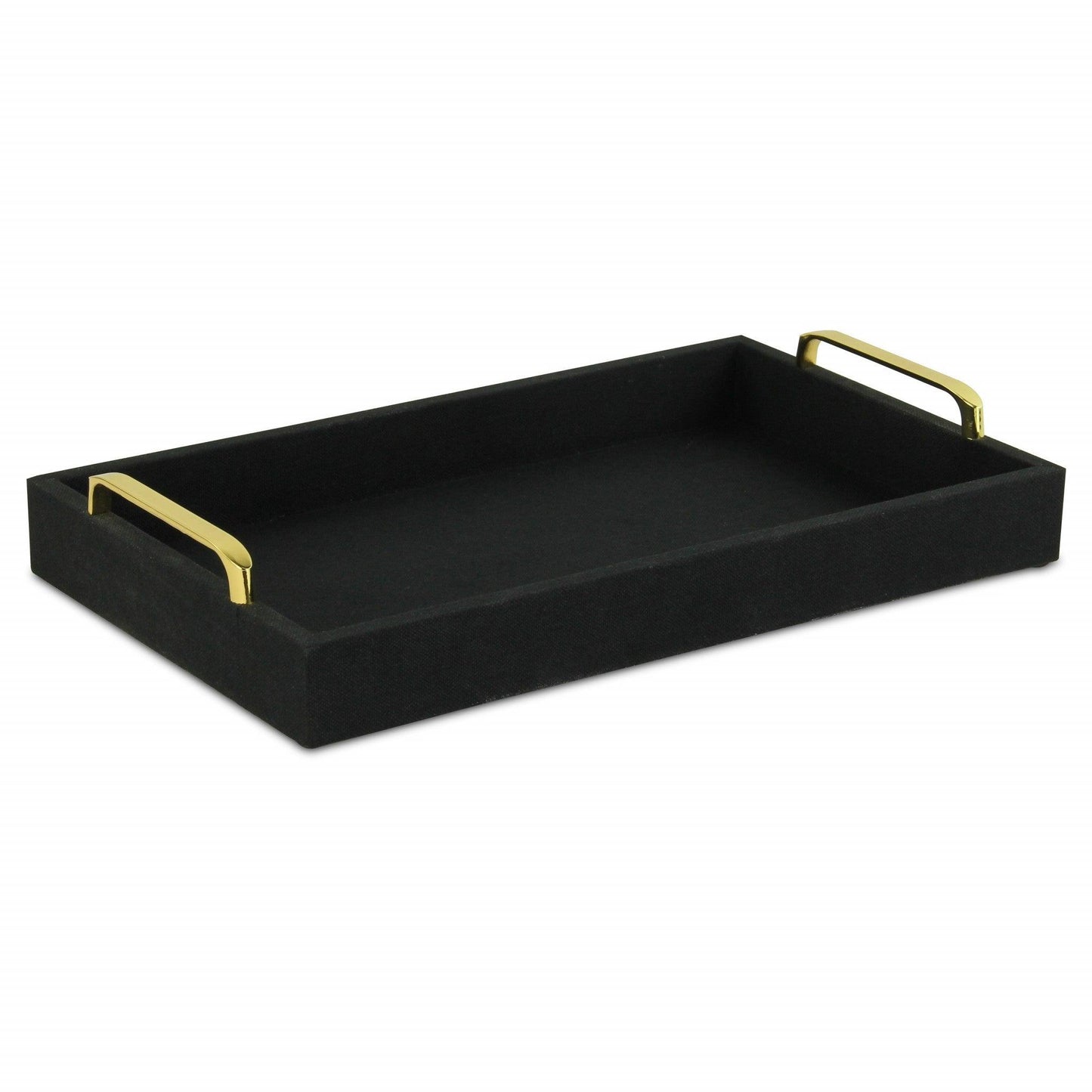 Black Linen and Wooden Tray - AFS