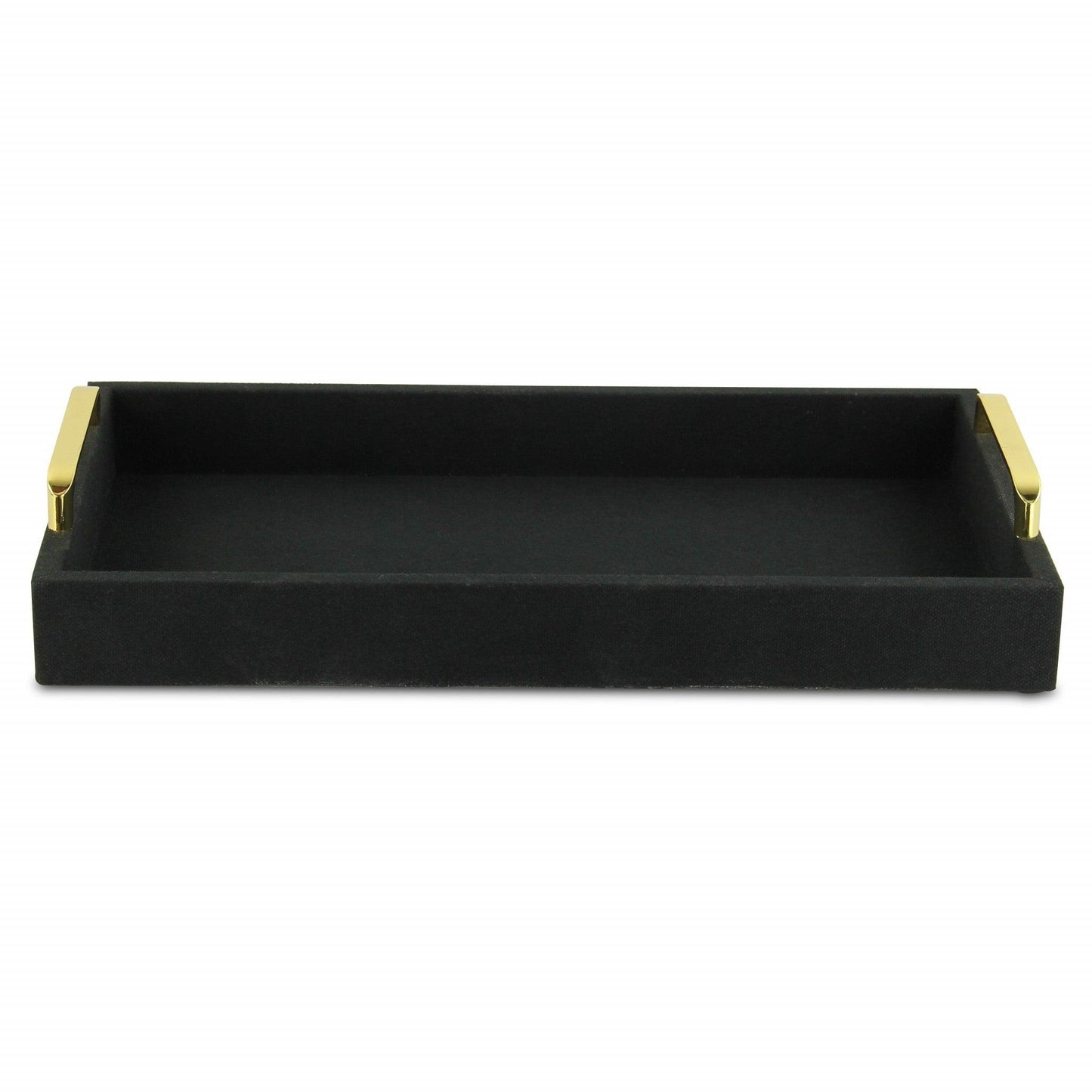 Black Linen and Wooden Tray - AFS