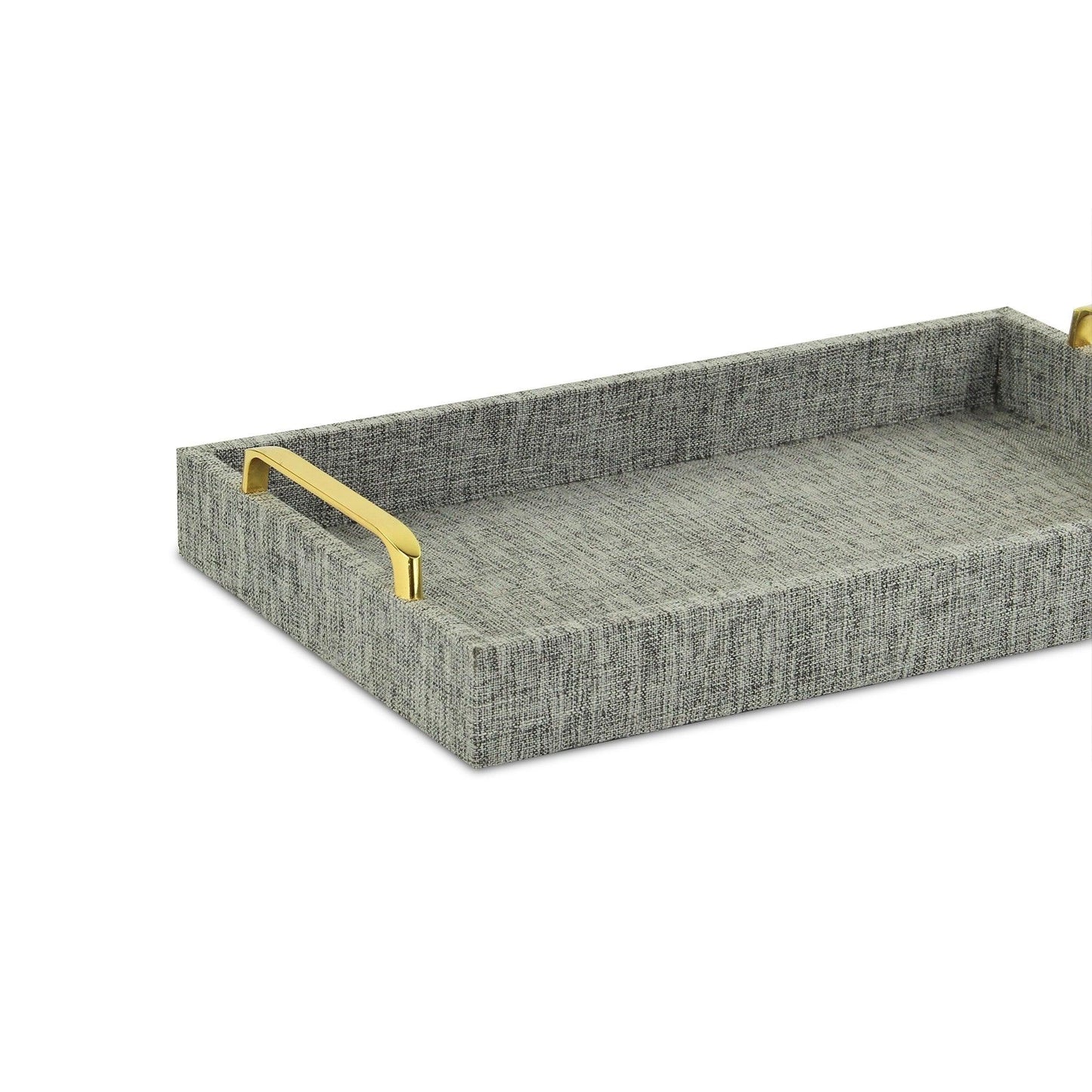 Gray Linen and Wooden Tray - AFS