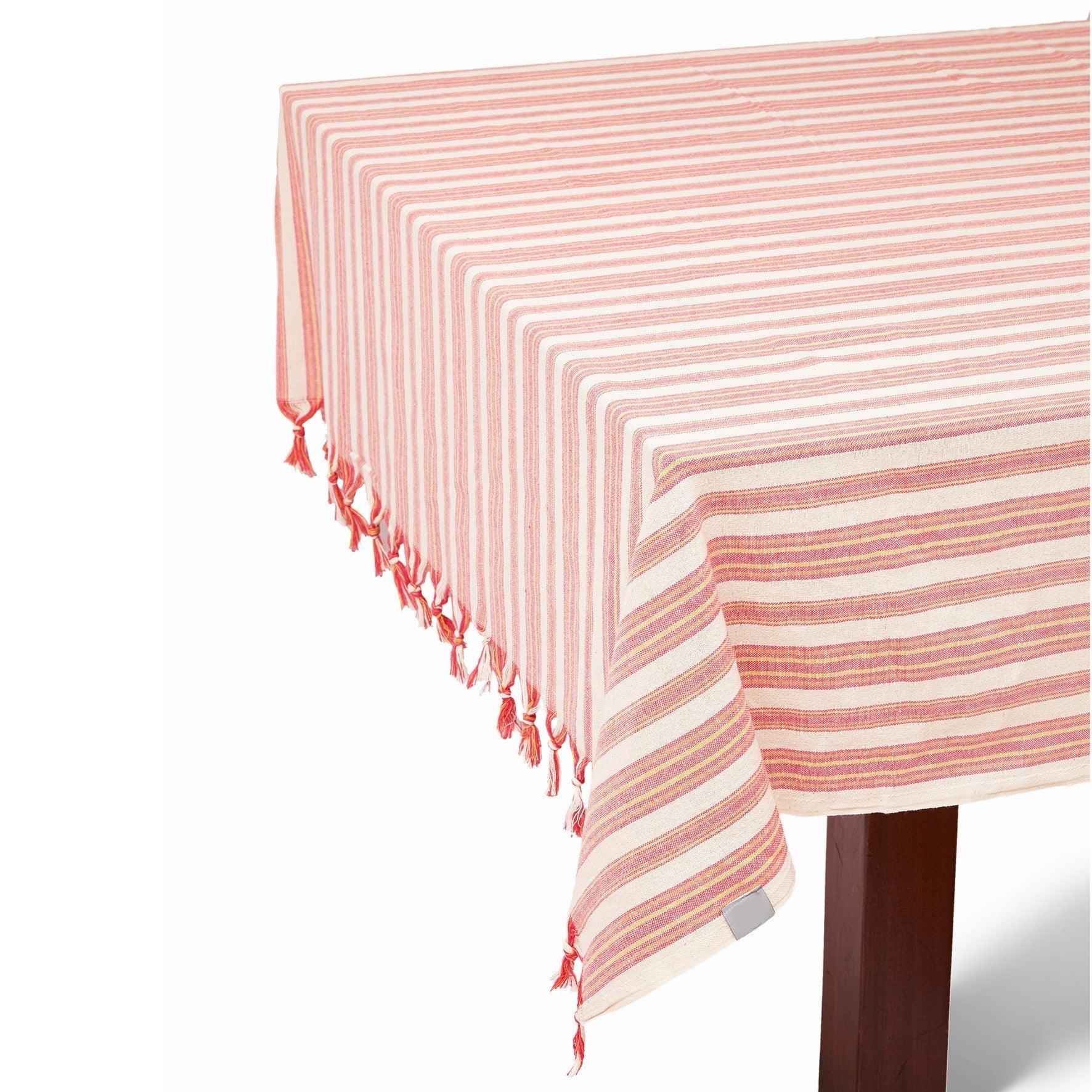 Boho Sunset Color Striped Tablecloth Set - AFS