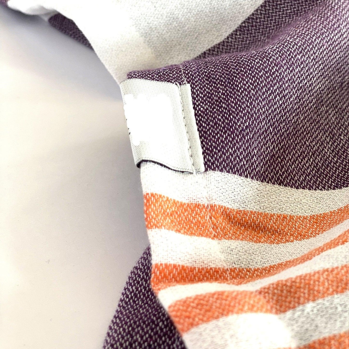 Dark Purple Orange and White Striped Design Poncho Towel - AFS