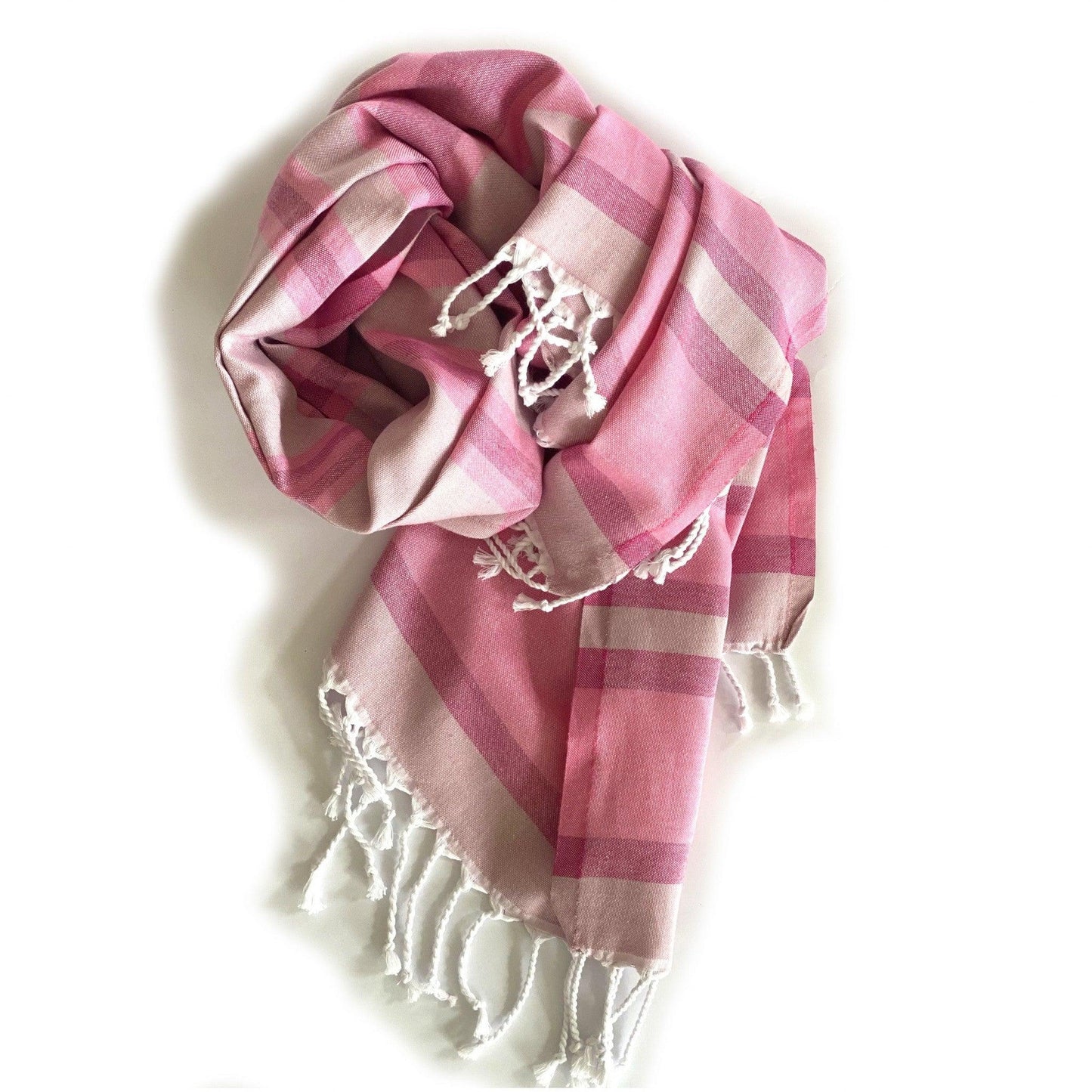 Shades of Pink Striped Design Turkish Beach Blanket - AFS