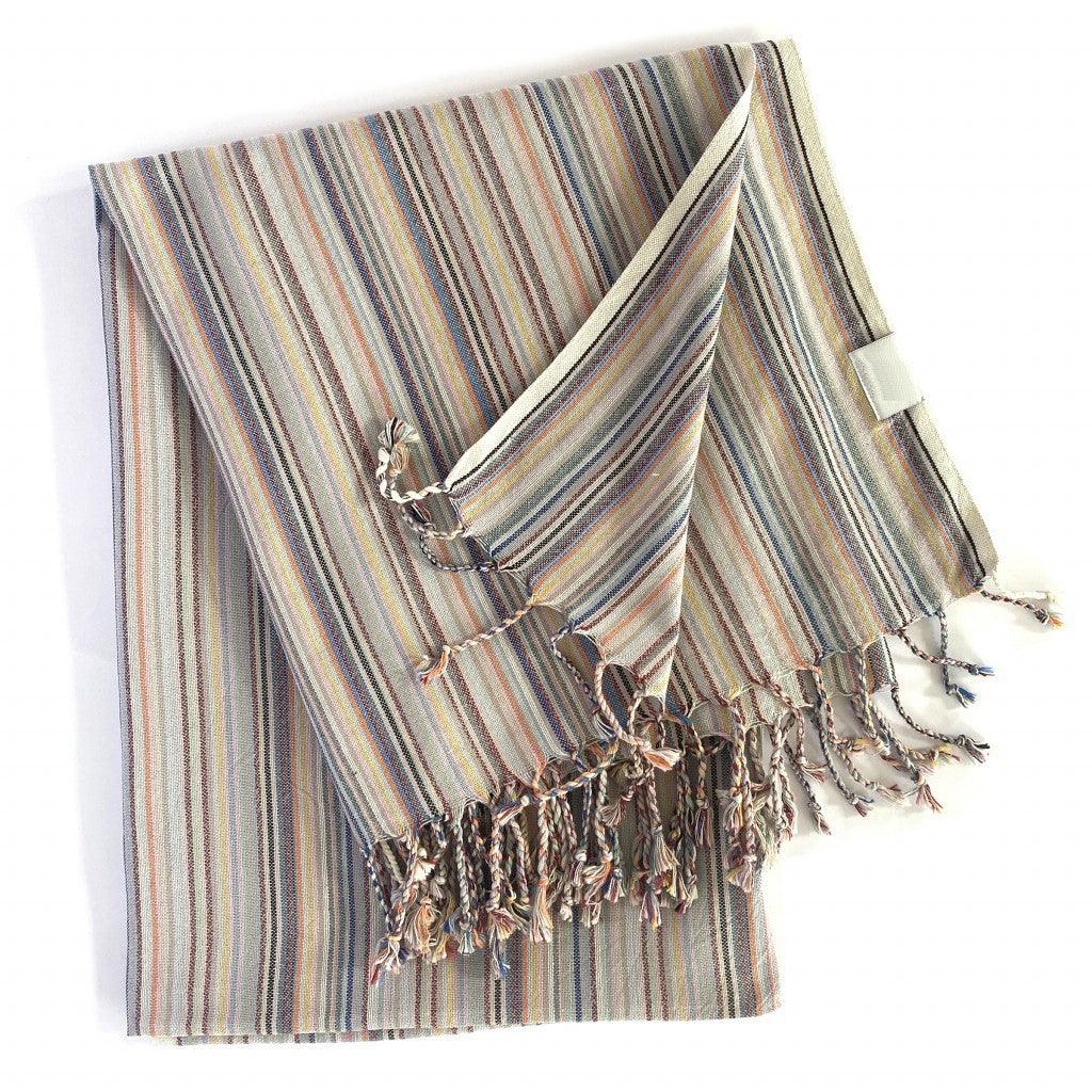 Multi Colored Striped Design Turkish Beach Blanket - AFS