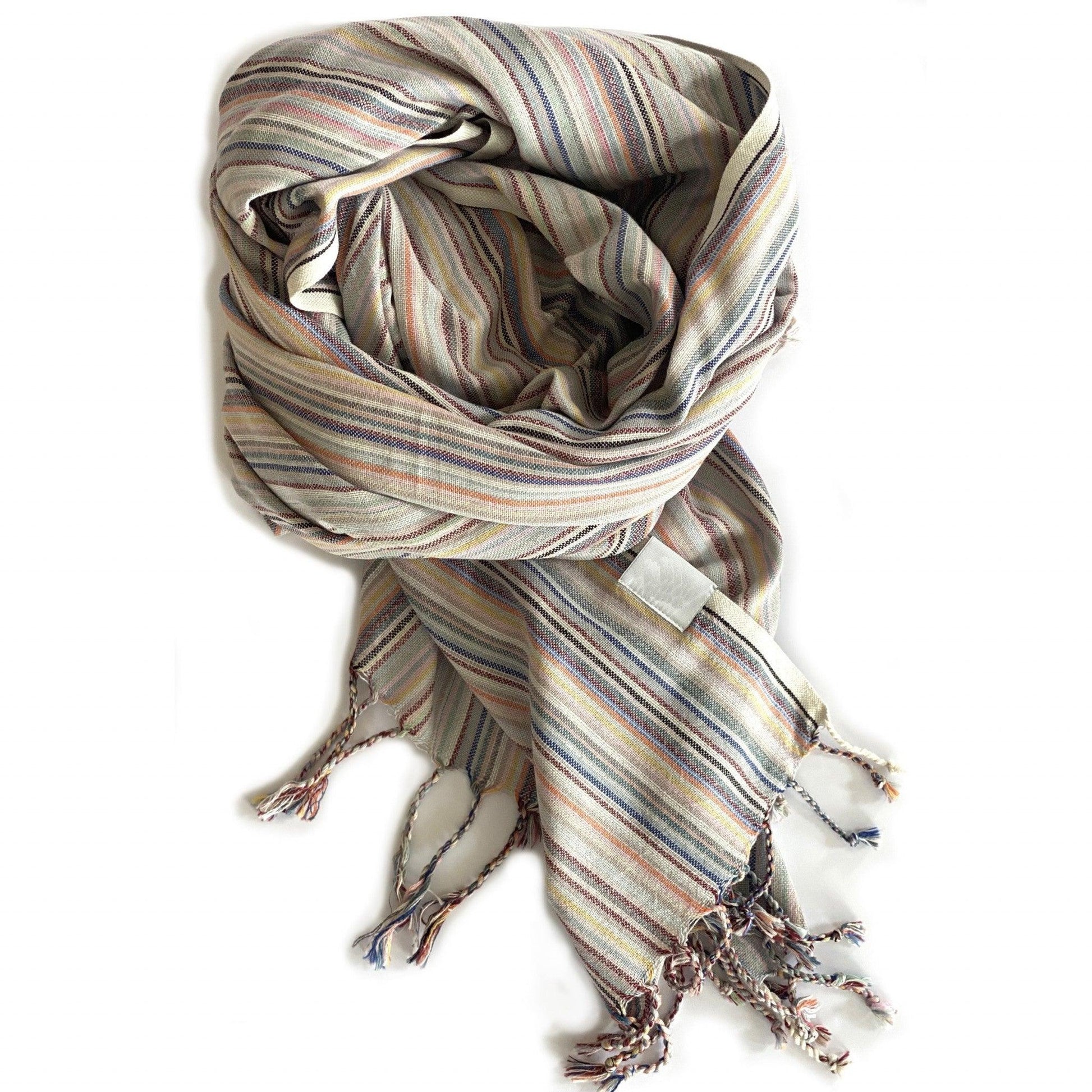 Multi Colored Striped Design Turkish Beach Blanket - AFS