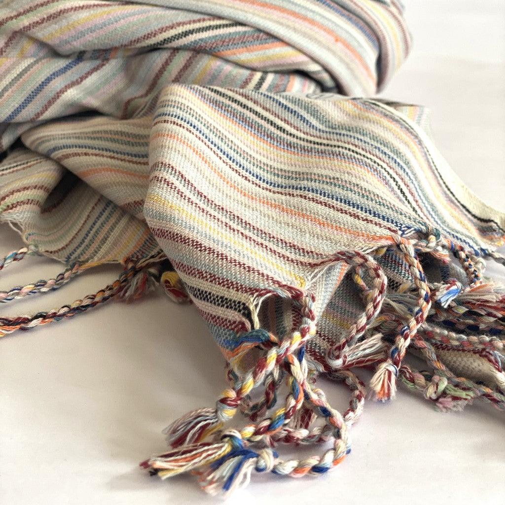 Multi Colored Striped Design Turkish Beach Blanket - AFS