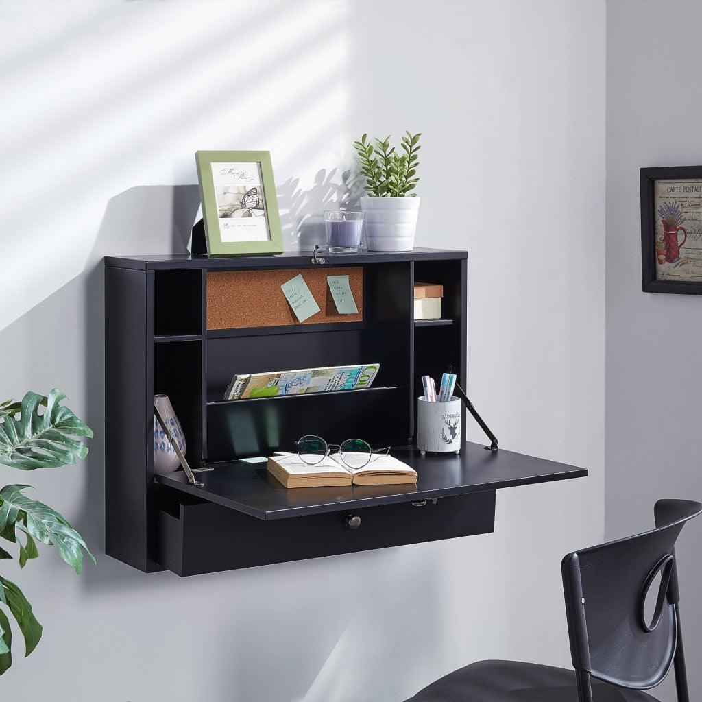 Black Wall Mount Folding Desk - AFS