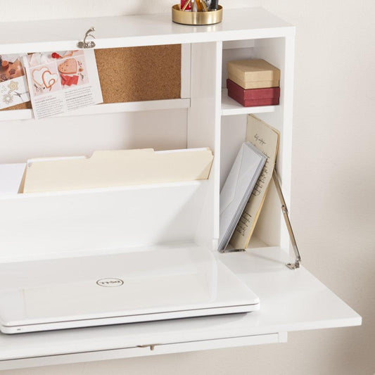 White Wall Mount Folding Desk - AFS