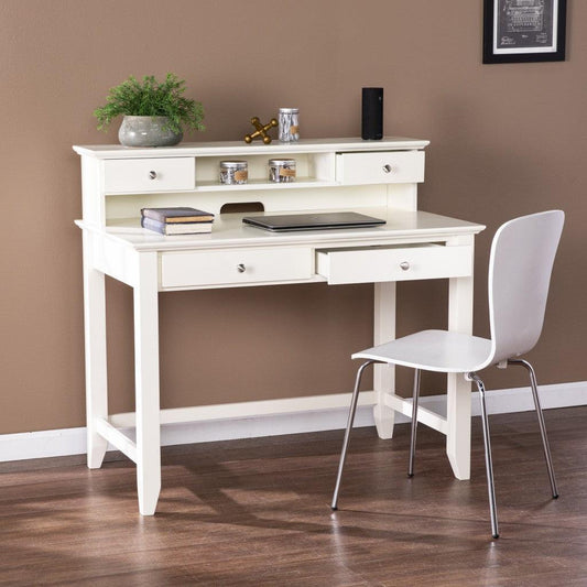 Creamy White Secretary Writing or Computer Desk - AFS