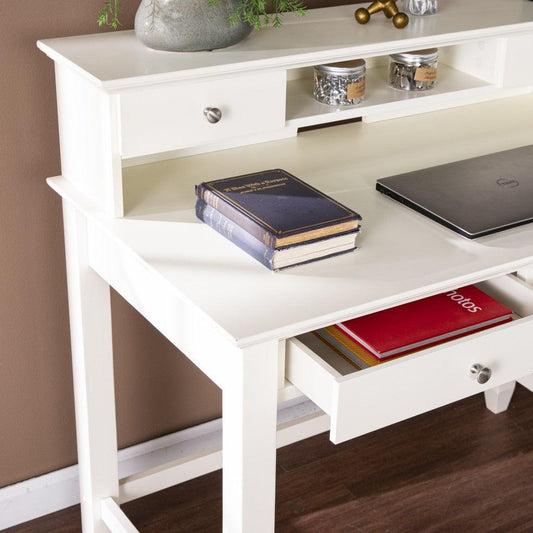 Creamy White Secretary Writing or Computer Desk - AFS