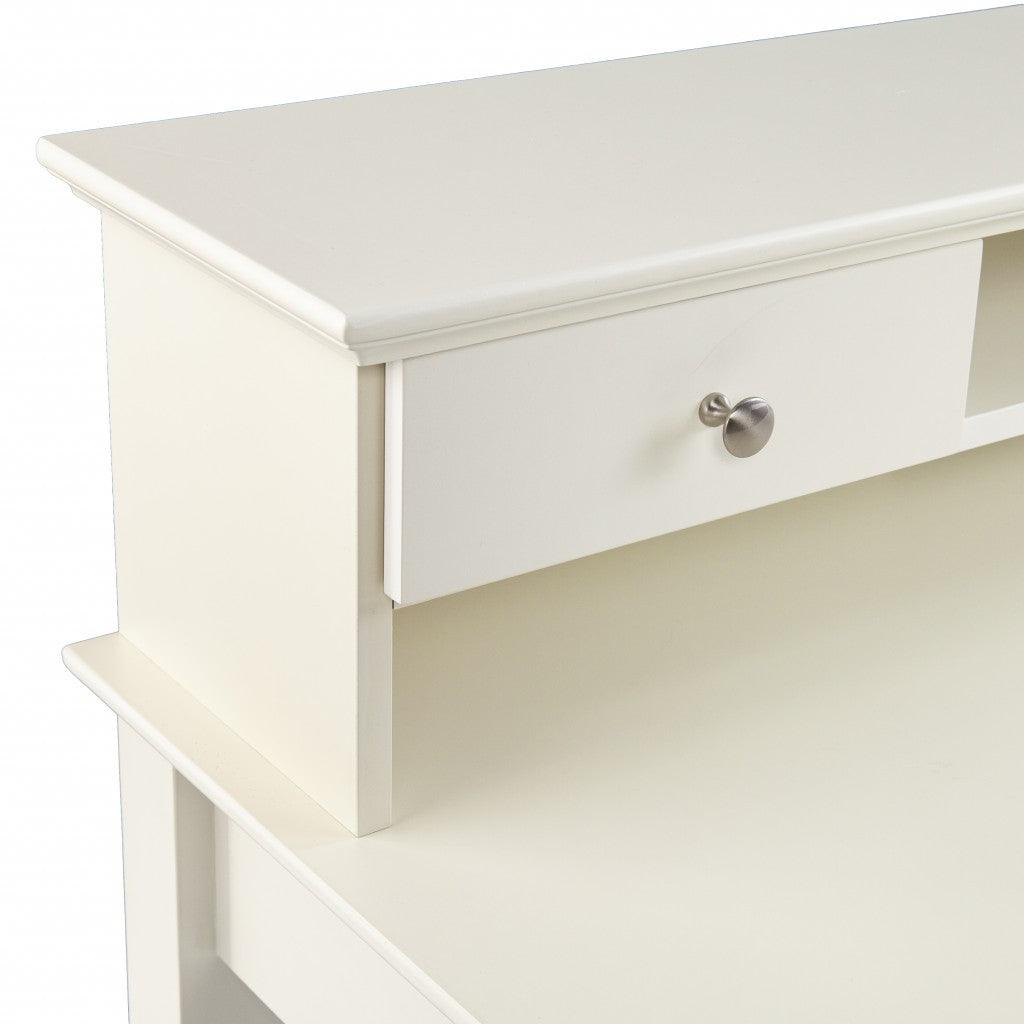 Creamy White Secretary Writing or Computer Desk - AFS