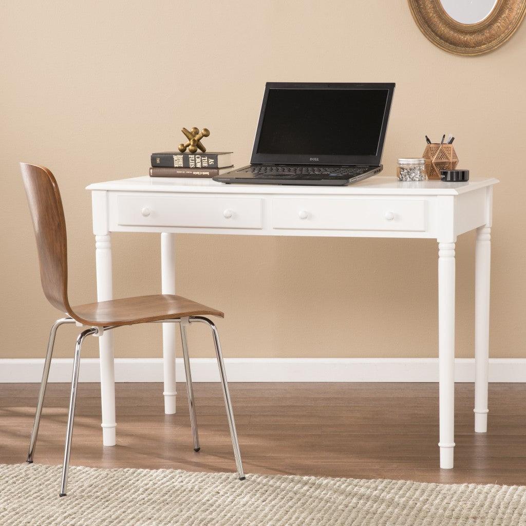 Crisp White Desk with Drawers - AFS