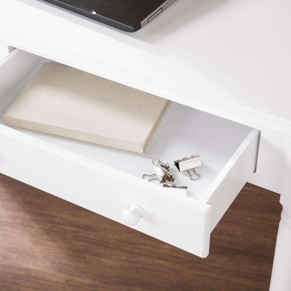 Crisp White Desk with Drawers - AFS