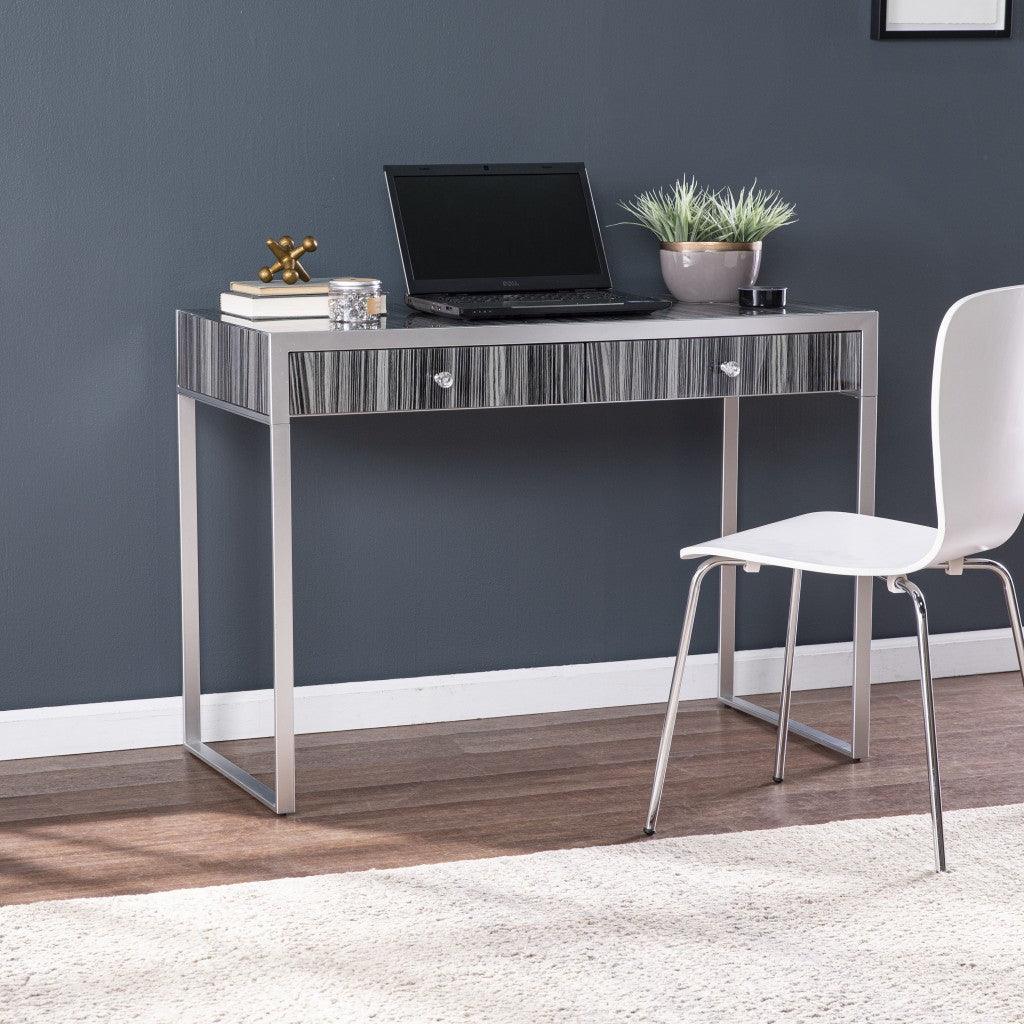 Black And Silver Writing Desk - AFS