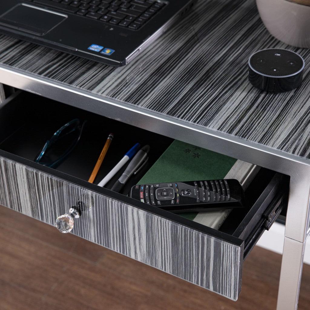 Black And Silver Writing Desk - AFS