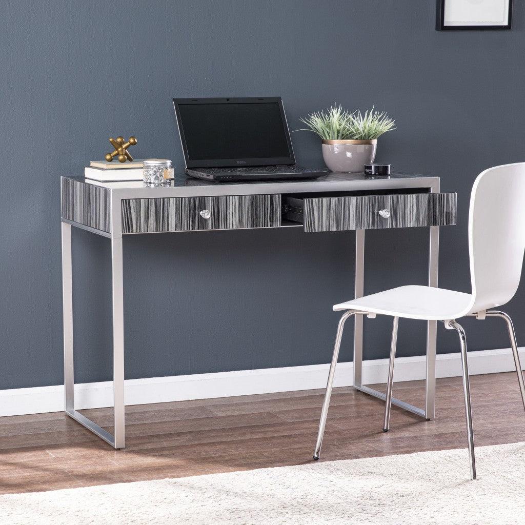 Black And Silver Writing Desk - AFS