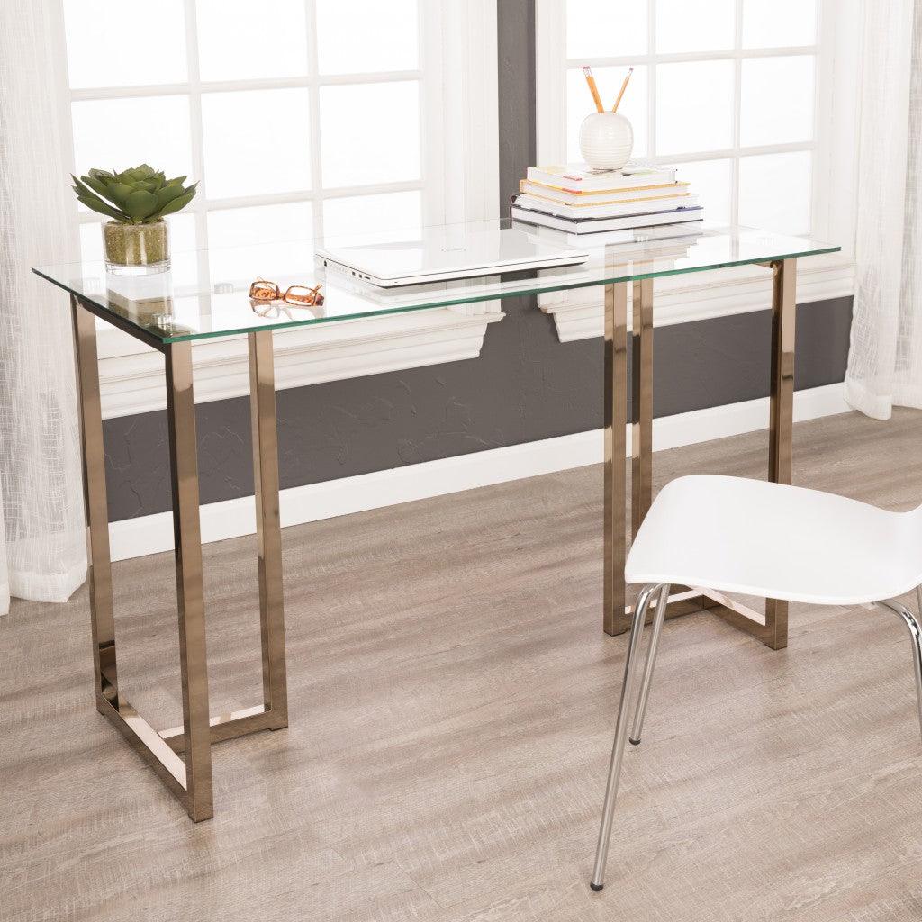 Modern Champagne Writing Desk - AFS