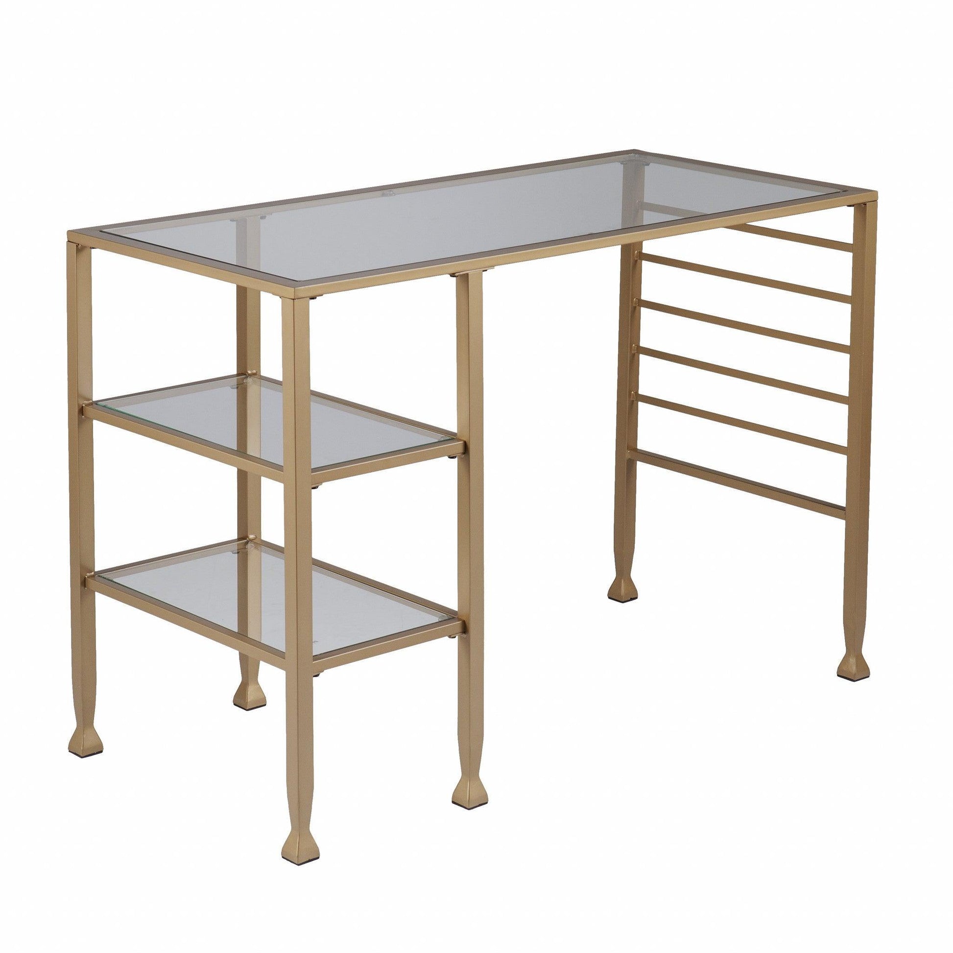 Matt Gold and Glass Writing Desk - AFS