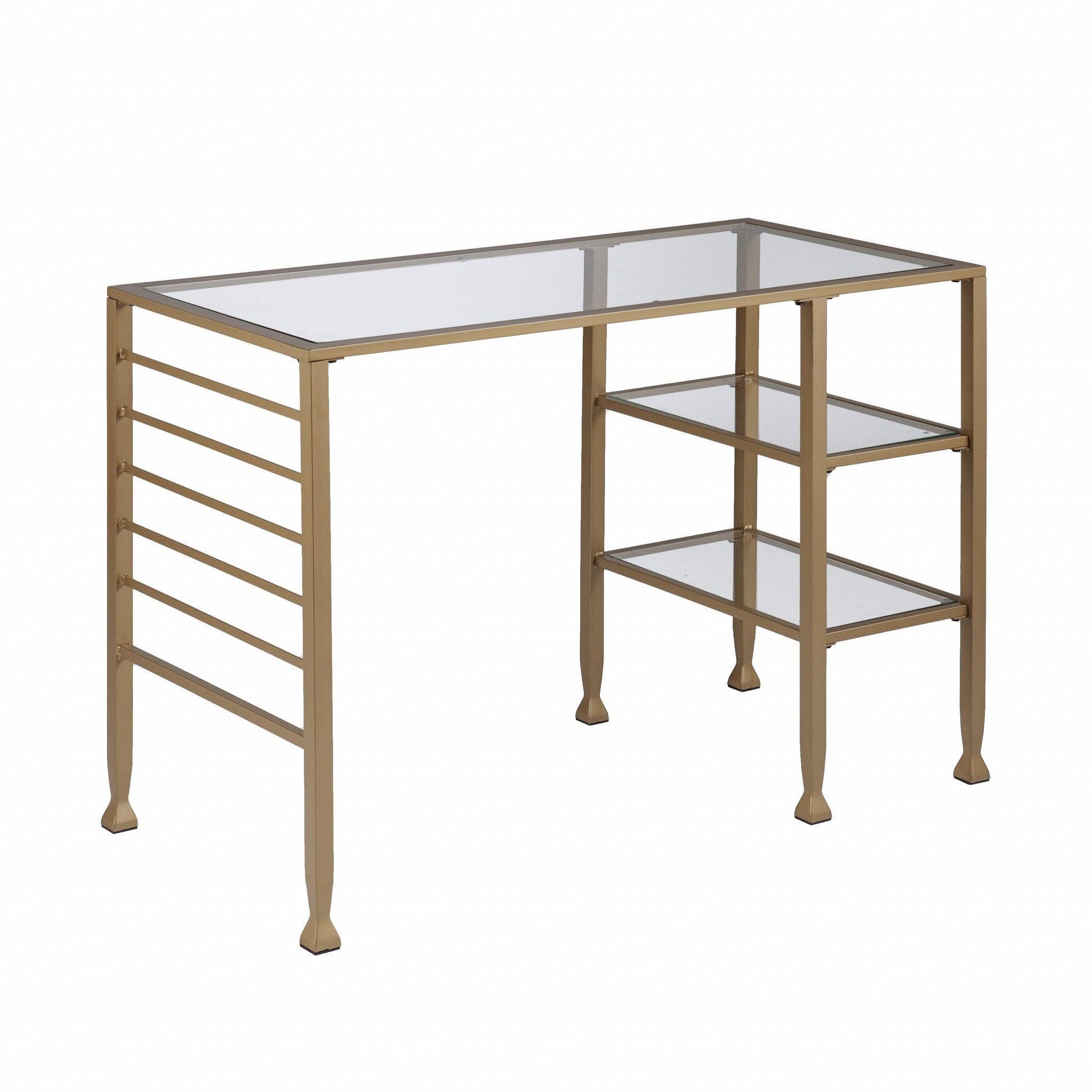 Matt Gold and Glass Writing Desk - AFS