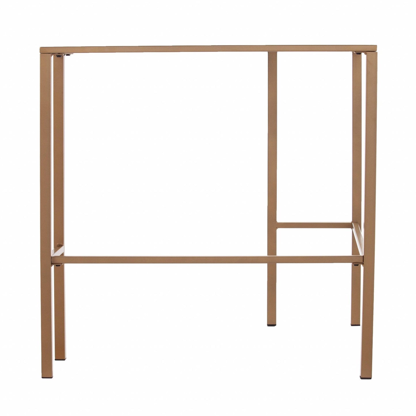 Soft Gold Metal and Glass Corner Desk - AFS