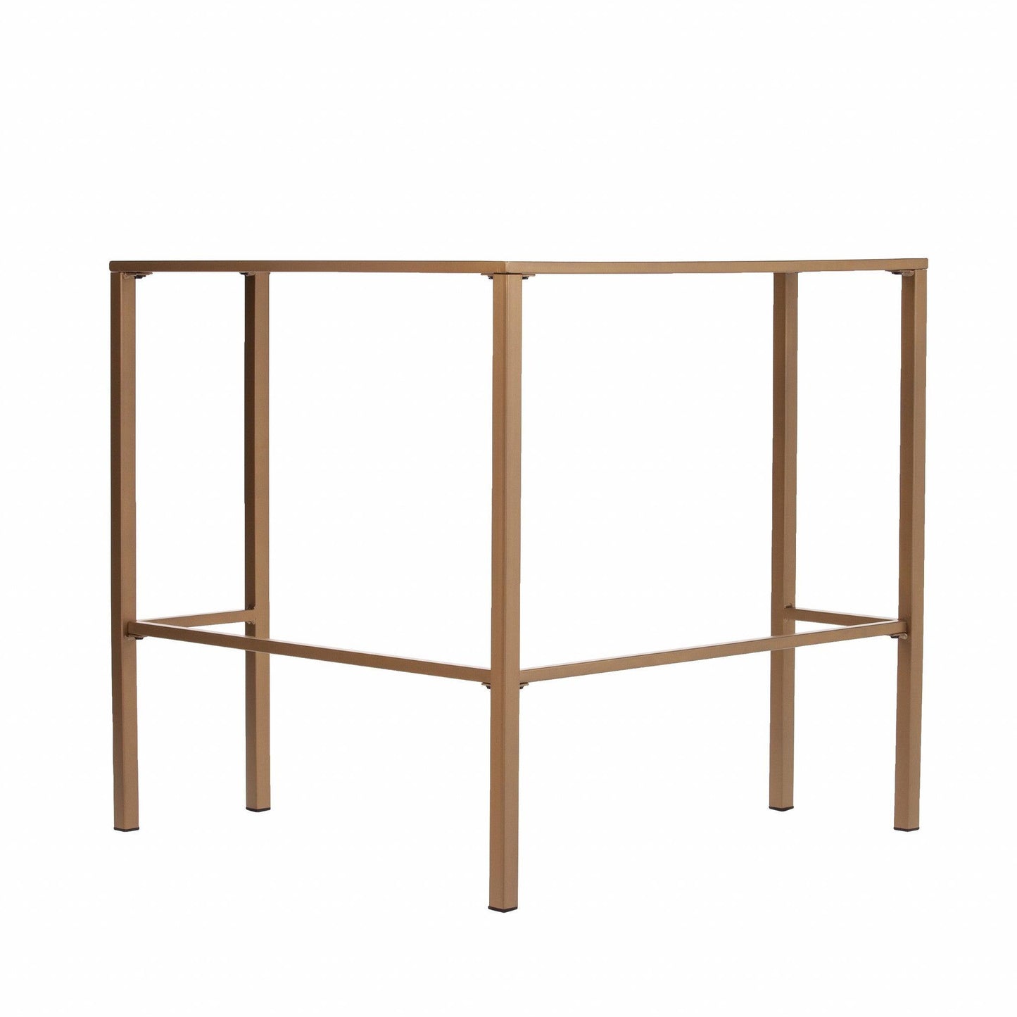 Soft Gold Metal and Glass Corner Desk - AFS