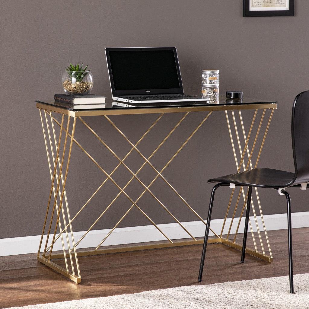 Modern Glass Top Desk - AFS