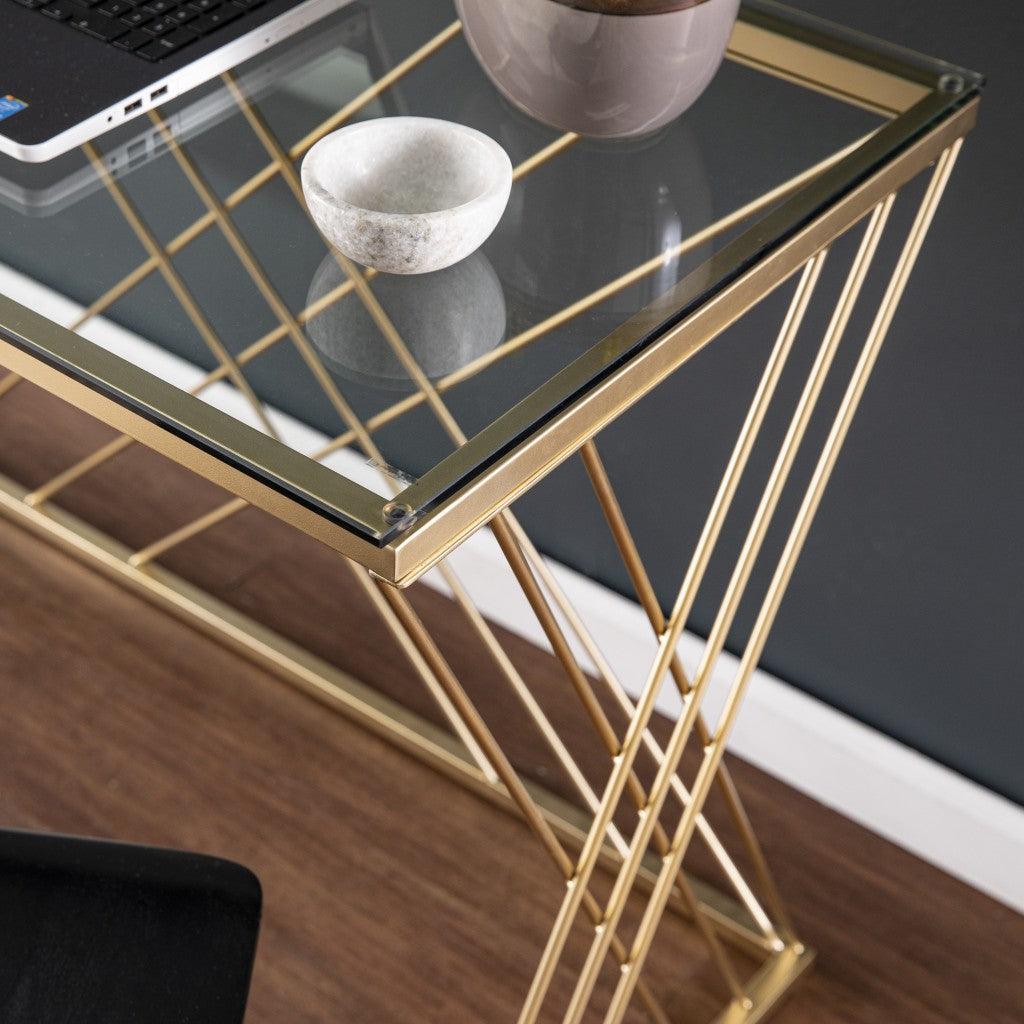 Modern Glass Top Desk - AFS