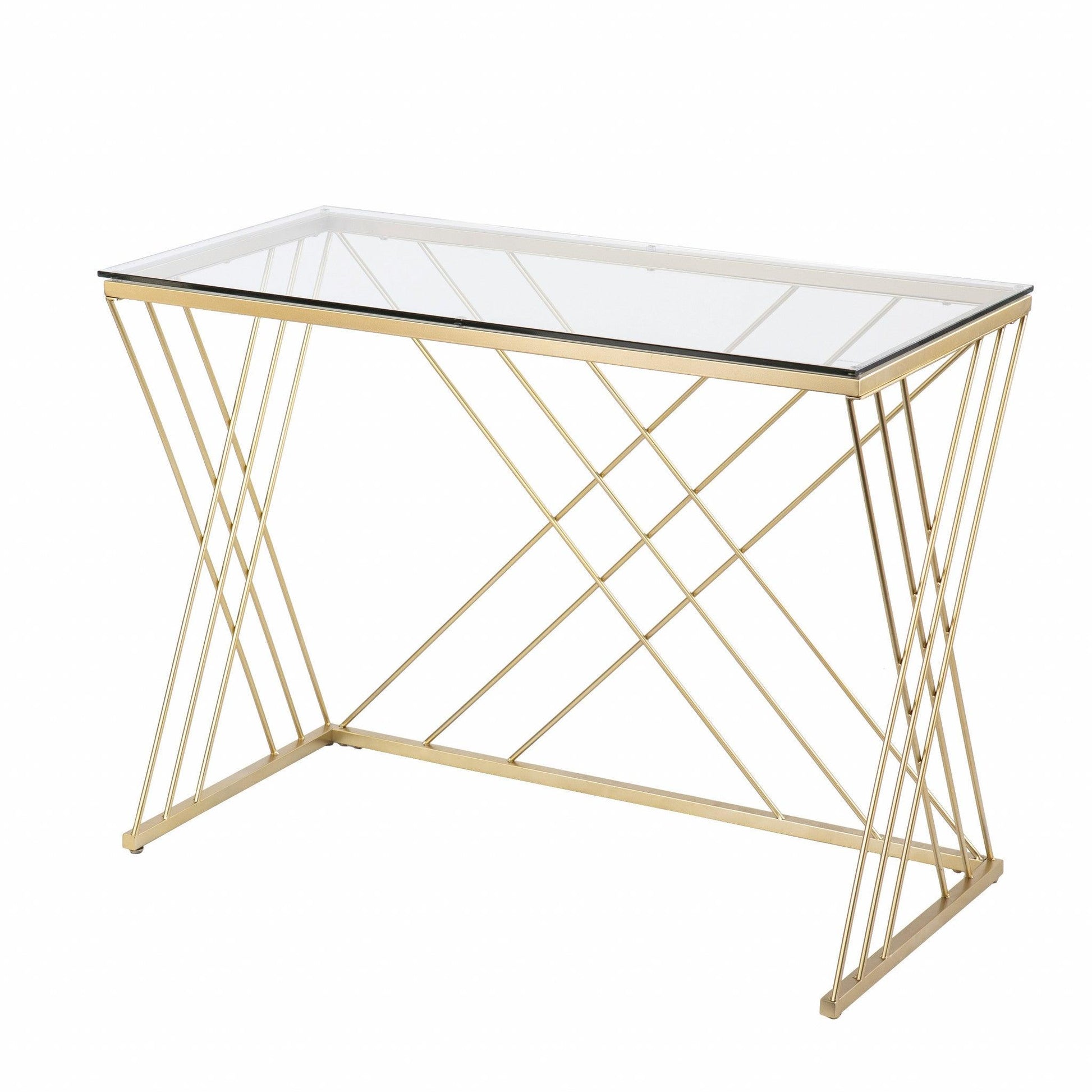 Modern Glass Top Desk - AFS