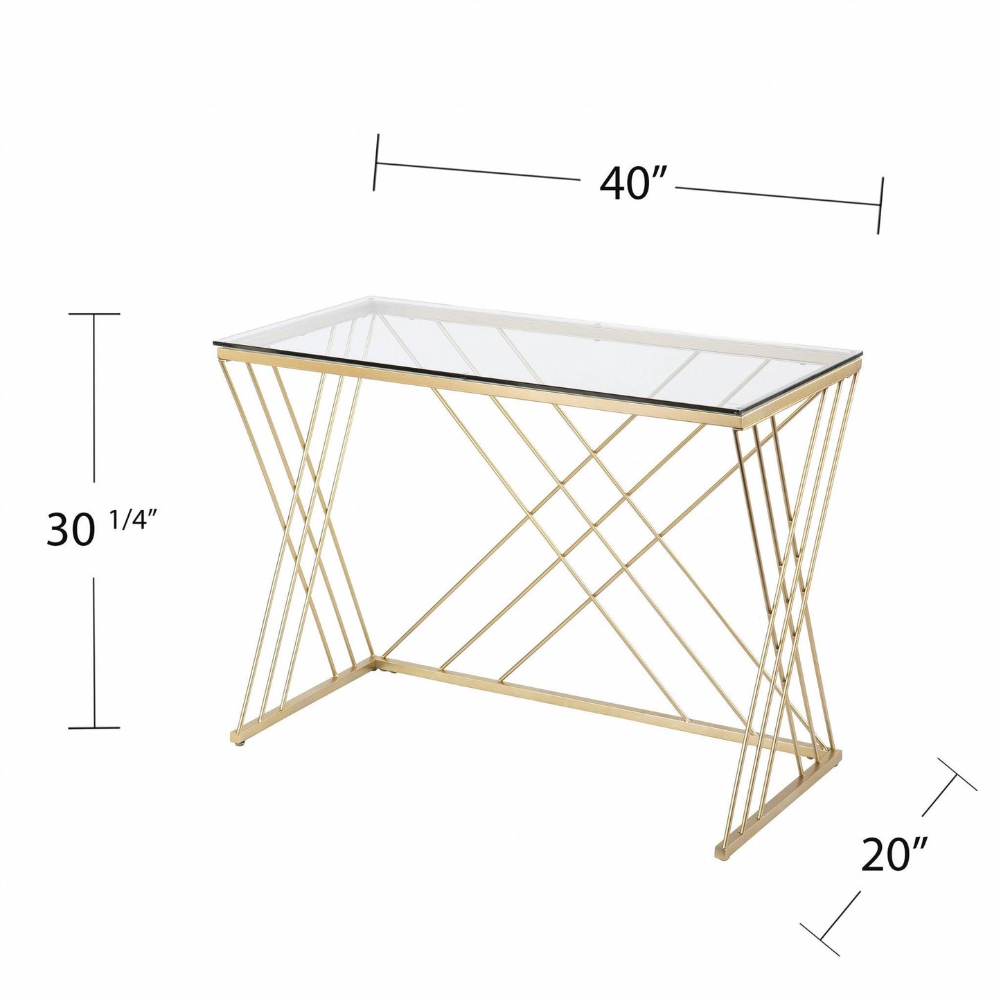 Modern Glass Top Desk - AFS