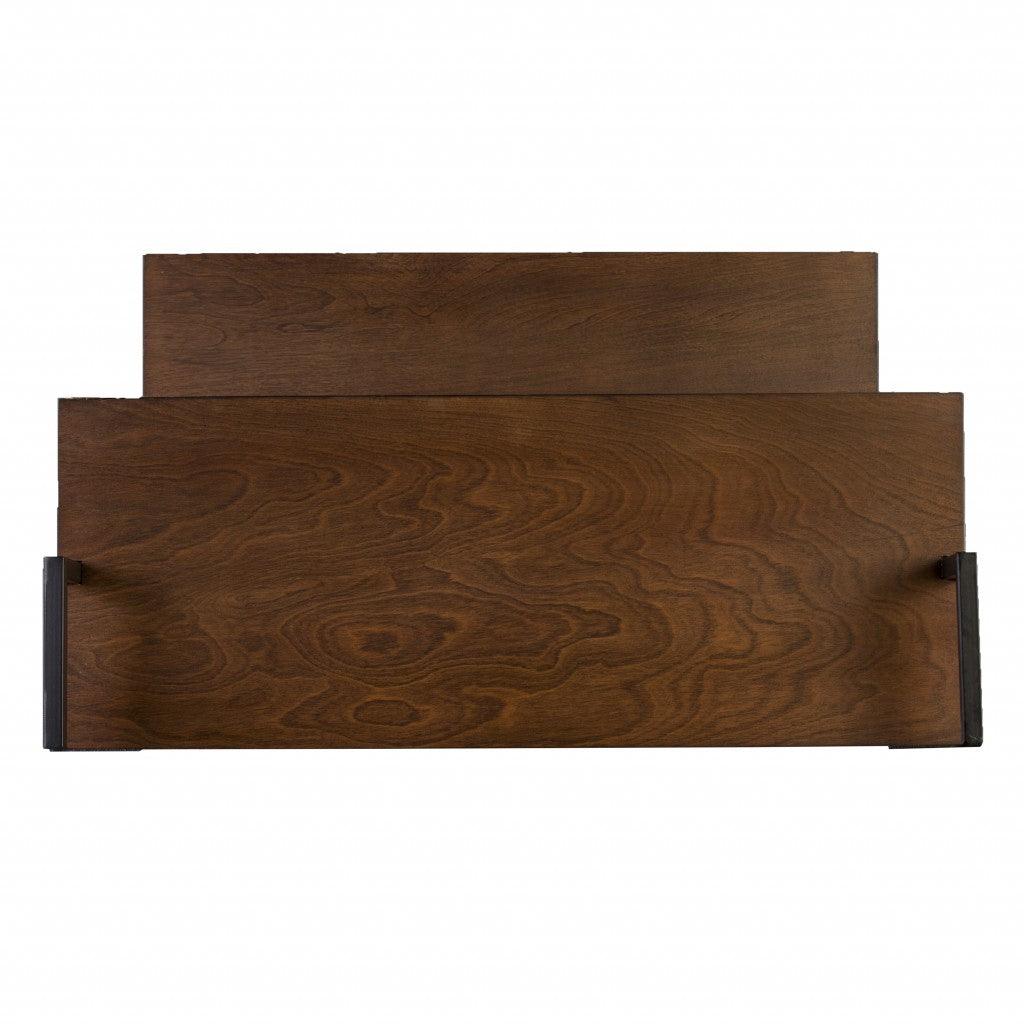 Dark Tobacco and Black Wall Mounted Floating Desk - AFS