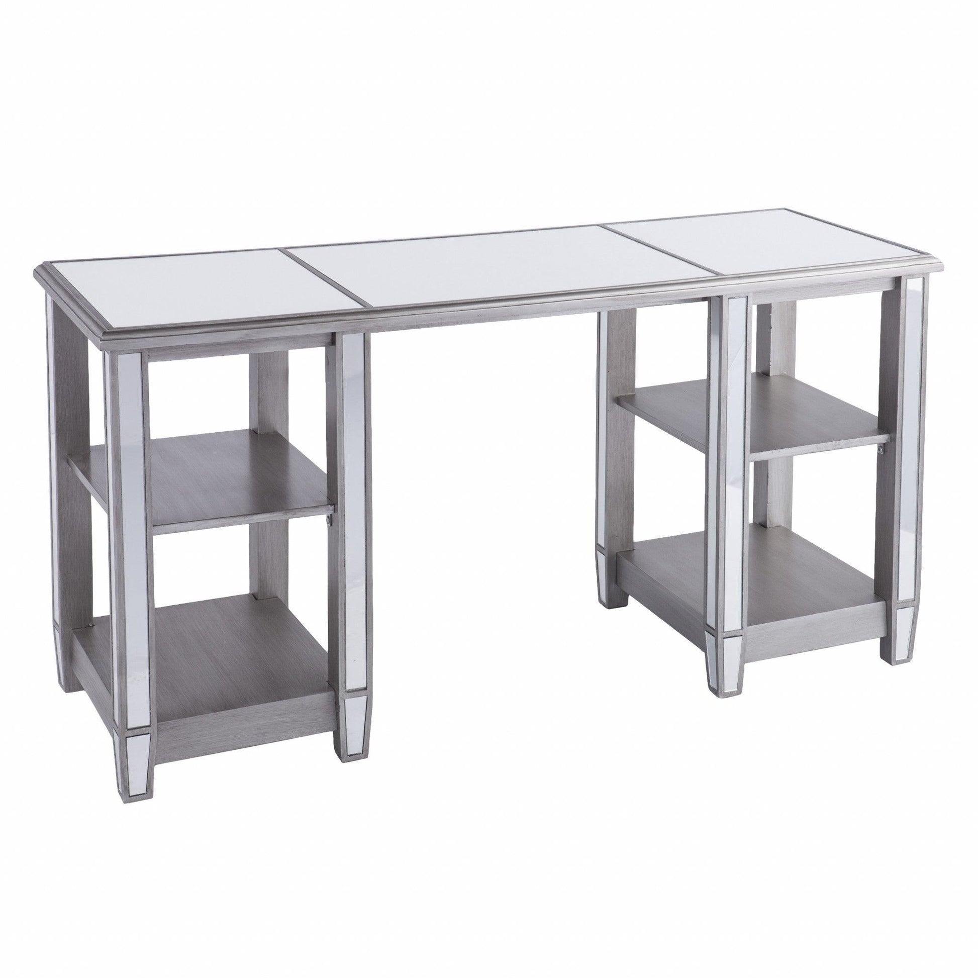 Matte Silver Mirrored Desk - AFS