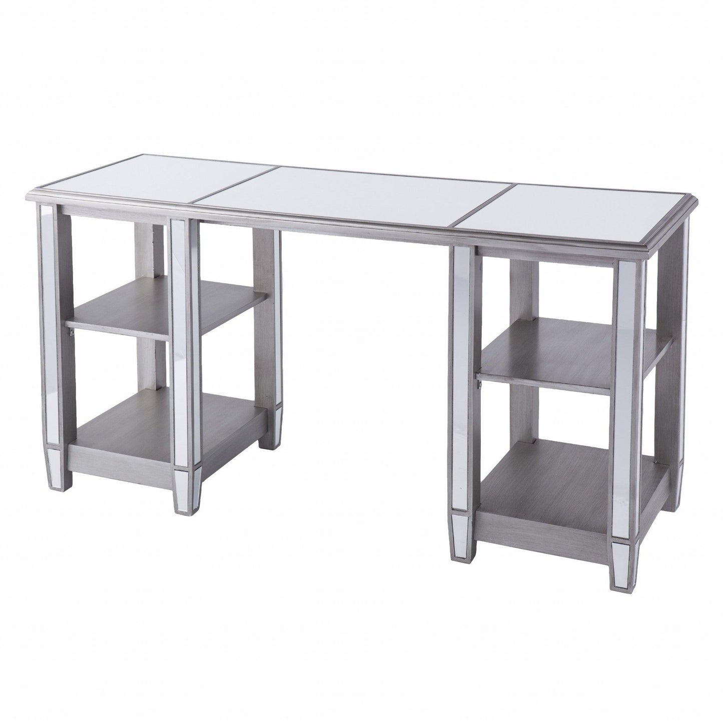 Matte Silver Mirrored Desk - AFS