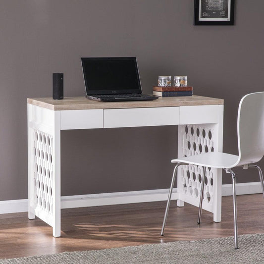 Transistional Creamy White Writing Desk - AFS