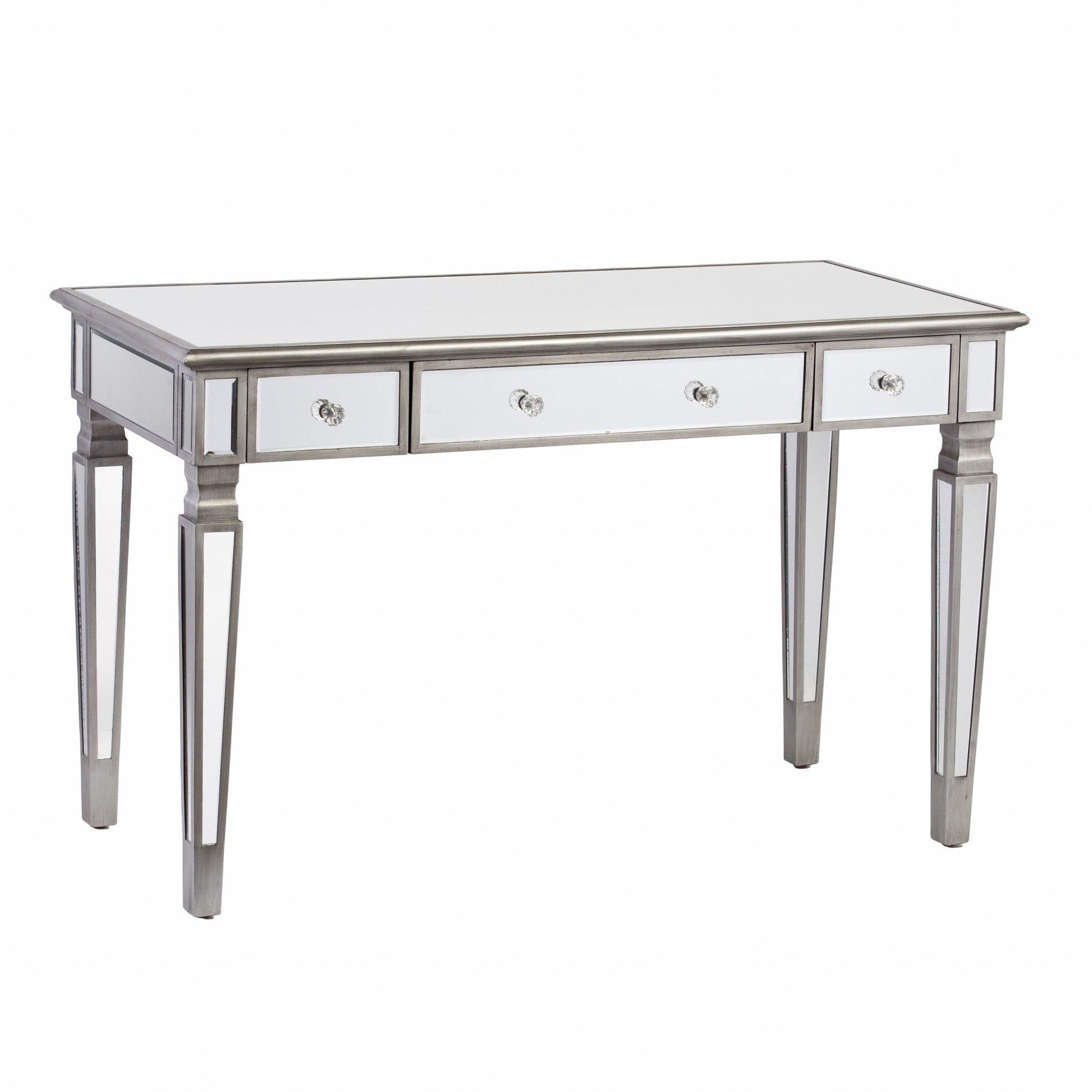 Silver Matte Mirrored Writing Desk - AFS