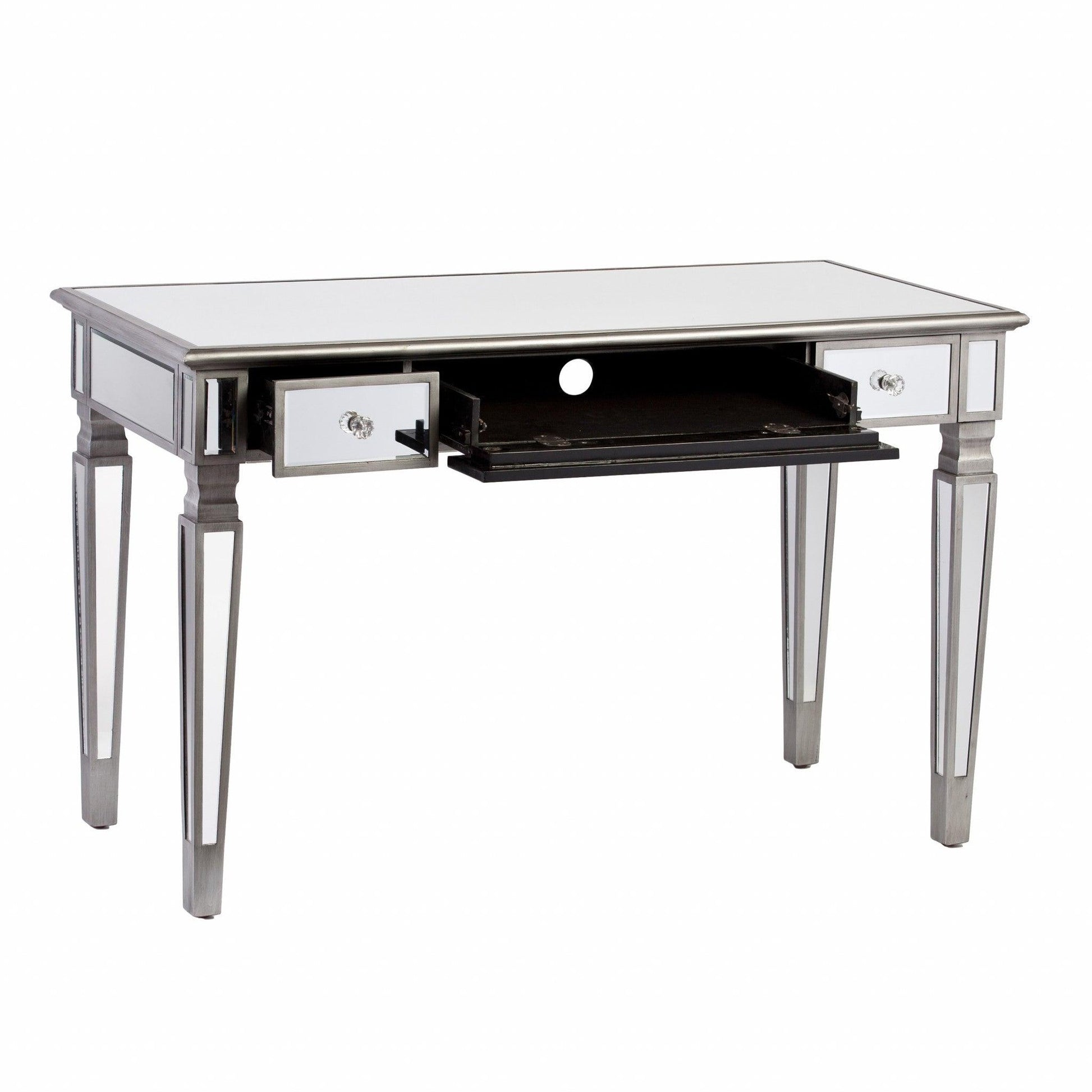 Silver Matte Mirrored Writing Desk - AFS