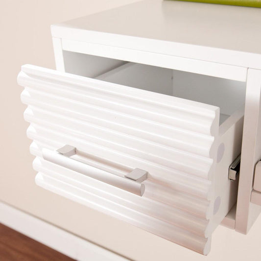 White Wall Mount Desk with Drawers - AFS