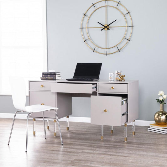 Gray Wood and Acrylic Writing Desk - AFS