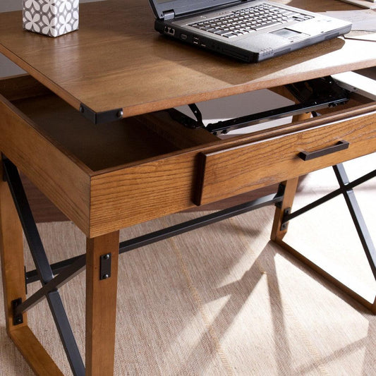 Natural Brown Adjustable Height Desk - AFS